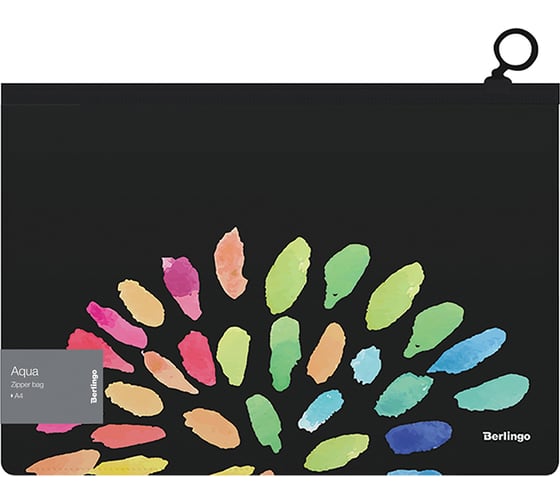 Изображение товара Папка-конверт BERLINGO Aqua на молнии, 180 мкм, с рисунком ZBn_A4011