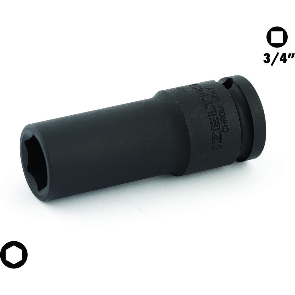 Изображение товара Головка торцевая ударная шестигранная удлиненная 17 мм IZELTAS 3/4 дюйма