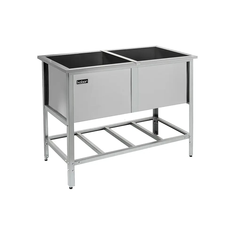 Изображение товара Моечная ванна Kobor двухсекционная сварная 1200x870 нержавеющая сталь
