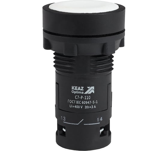 Изображение товара Кнопка КЭАЗ OptiSignal Compact D22 C7-P-110 белая 1НО XB7NA11 10шт 362030