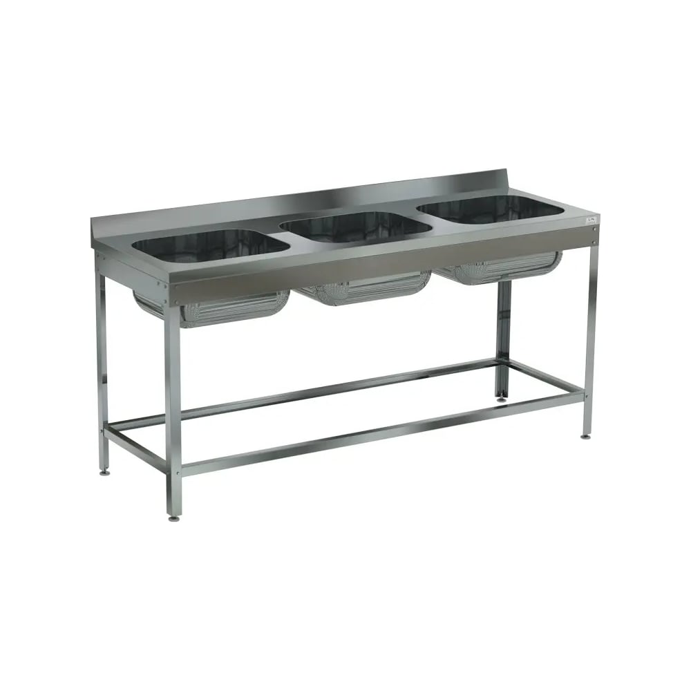 Изображение товара Ванна Kobor моечная трехсекционная из нержавеющей стали КОБОР ВМЦ/3-180/70