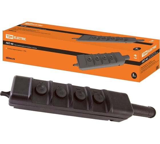 Изображение товара Кнопочный пост TDM ELECTRIC ПКТ-40 на 4 кнопки с ключом IP30 SQ0706-0005