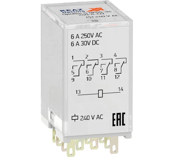 Изображение товара Реле промежуточное КЭАЗ OptiRel G RP55-34-24D-6-CO-G/LD 281128