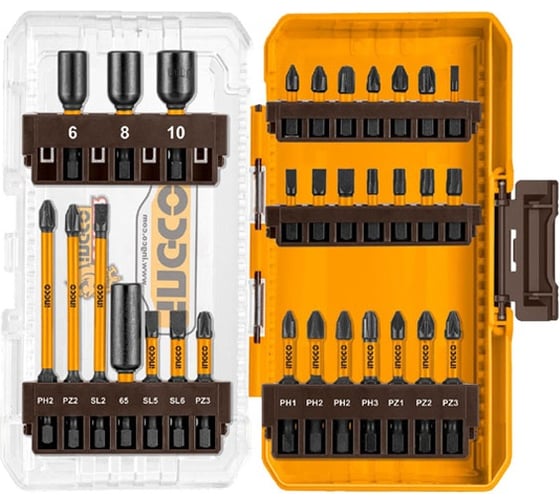 Изображение товара Набор ударных бит INGCO IMPACT 31шт S2 SUPER INDUSTRIAL AKDL11306