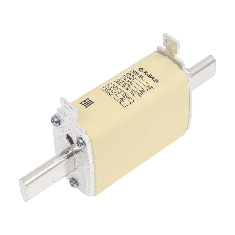 Изображение товара Вставка плавкая КЭАЗ ППН-33-Х3-0-25А силовая 25А УХЛ3 3шт