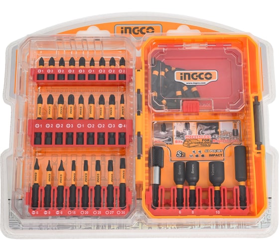 Изображение товара Набор ударных бит INGCO IMPACT 51 шт S2 SUPER INDUSTRIAL AKDL25106