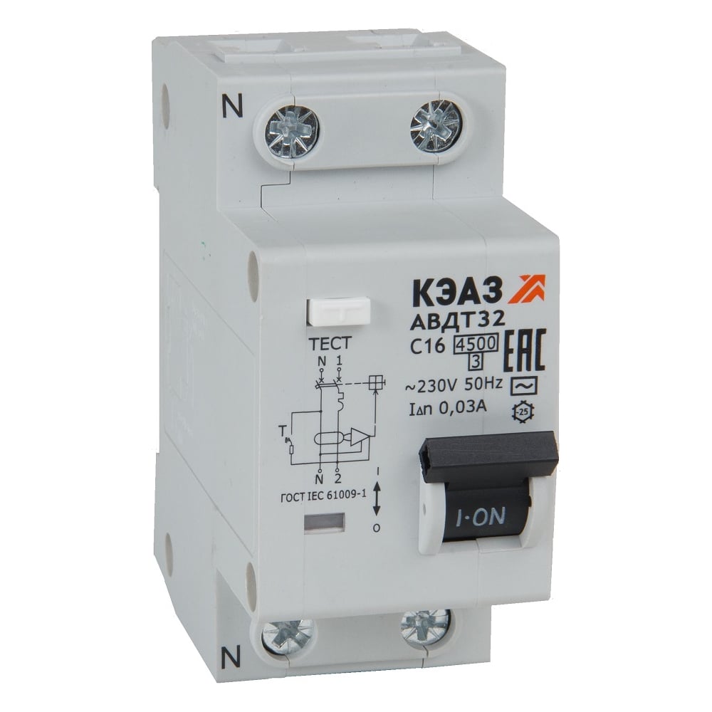 Изображение товара Автоматический выключатель АВДТ КЭАЗ 40А 30мА IP20 UHL4