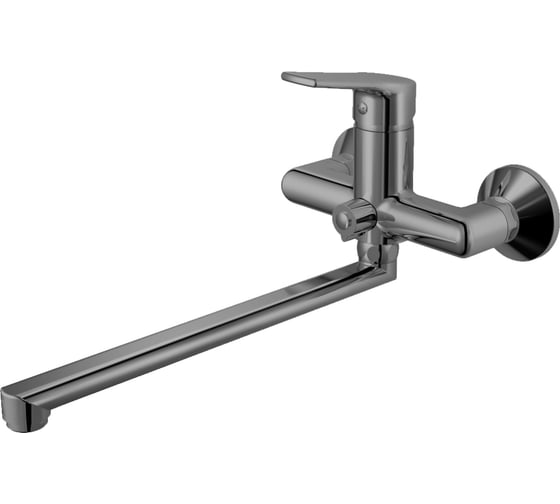 Изображение товара Смеситель для ванны Golden Fox Thames с длинным поворотным изливом шар.12235 латунь, пепельный /оружейная сталь 12235-FOX