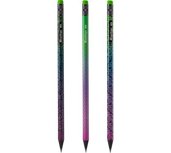 Изображение товара Чернографитный карандаш BERLINGO Skyline HB, черное дерево, круглый, заточенный, ассорти BP01130