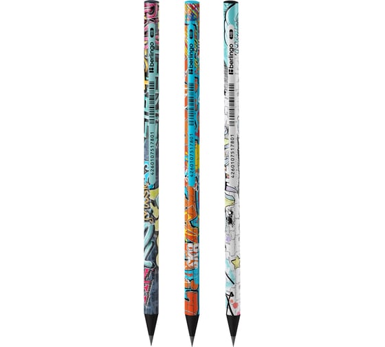 Изображение товара Чернографитный карандаш BERLINGO Street Art HB, круглый, черное дерево, заточенный BP01302