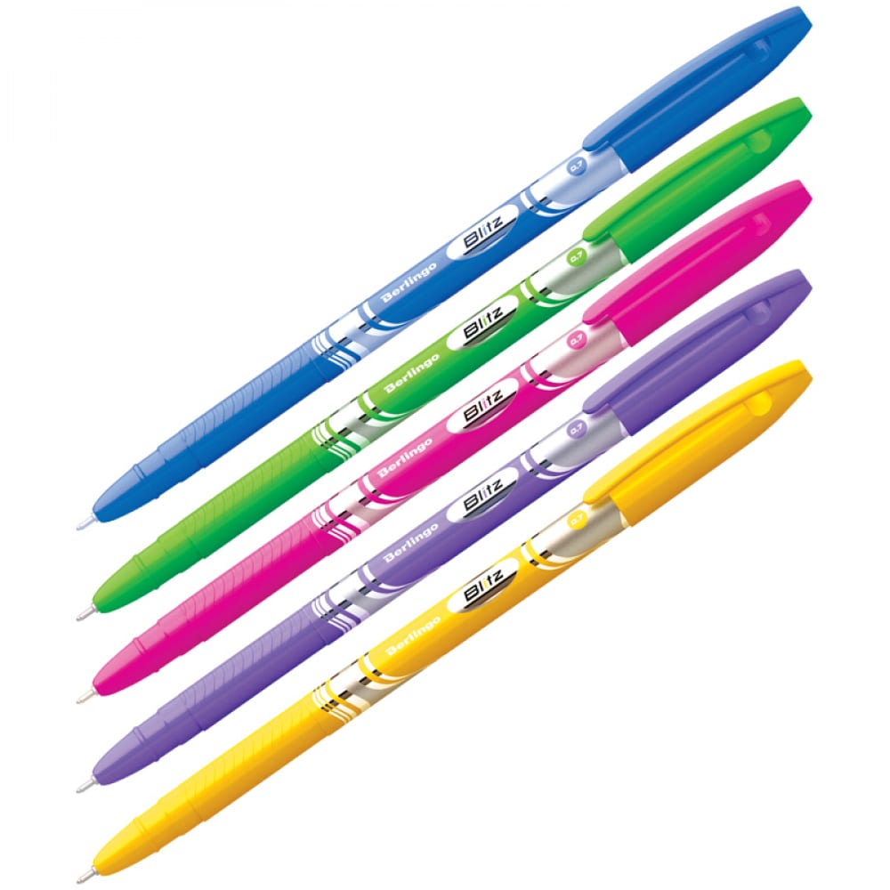 Шариковая ручка Berlingo ручка шариковая 0 5 мм стержень синий корпус прозрачный с резиновым держателем