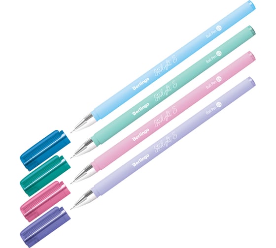 Изображение товара Шариковая ручка BERLINGO Starlight S синяя, 0.5 мм, корпус ассорти пастель CBp_05255