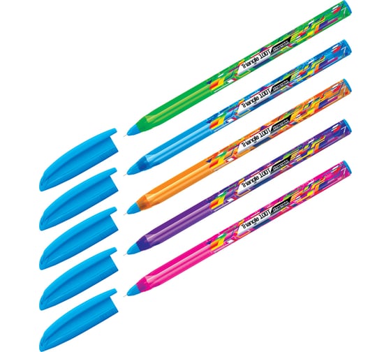 Изображение товара Шариковая ручка BERLINGO Triangle 100T Elements синяя, 0.7 мм, трехгранная CBp_07116