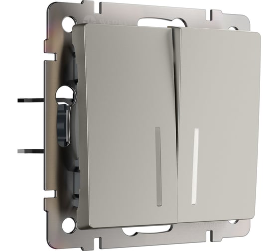 Изображение товара Двухклавишный выключатель WERKEL W1220104 с подсветкой (дымчатый) a069457