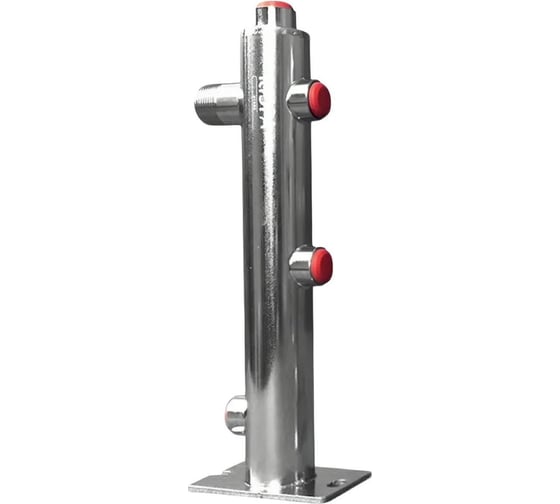 Изображение товара Консоль крепление бака+группа безопасности RISPA AISI 304 полир/ 5 вых./ кругл/ 3/4 ниж.подкл н.р./ шаблон RTA INOX-0111HNR