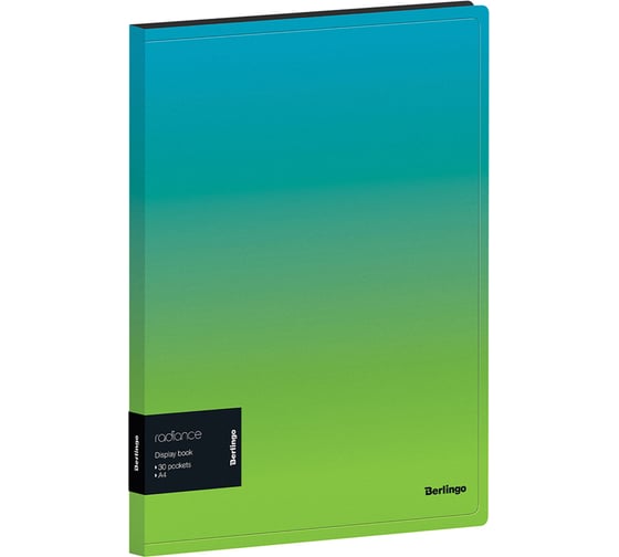 Изображение товара Папка BERLINGO Radiance с 30 вкладышами 17 мм, 600 мкм, голубой/зеленый градиент DB4_30003