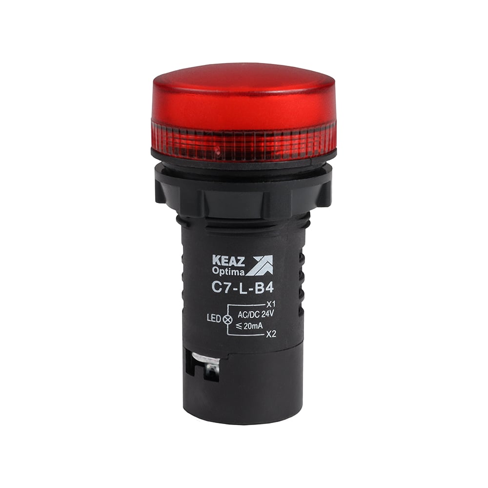 Изображение товара Лампа светодиодная КЭАЗ C7-L-B4 красная 24 В AC/DC XB7EV04BP 10 шт 362150