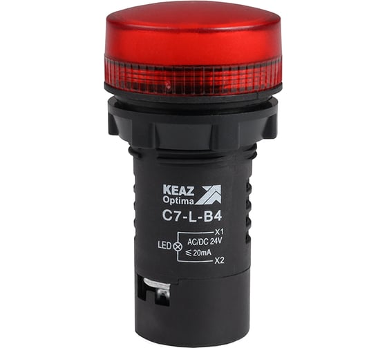 Изображение товара Лампа светодиодная КЭАЗ C7-L-B4 красная 24 В AC/DC XB7EV04BP 10 шт 362150
