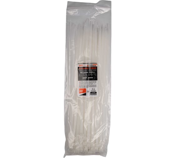 Изображение товара Кабельная стяжка Jazzway PCT 7,6x400-100WH PA6.6 (упаковка 100шт) 5054240