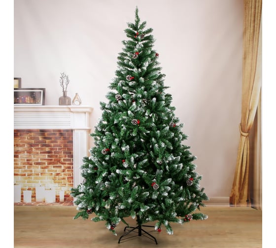 Изображение товара Елка Зимнее волшебство Иней с ягодками, 210 см, d нижнего яруса 135 см, 1100 веток 540648