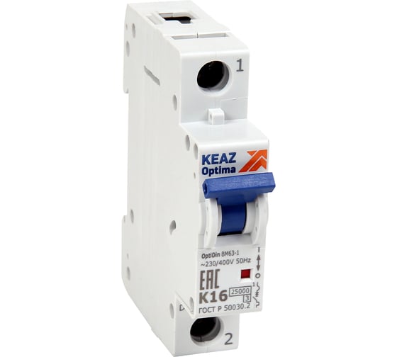 Изображение товара Выключатель автоматический модульный КЭАЗ OptiDin ВМ63-1L10-25-УХЛ3 342035