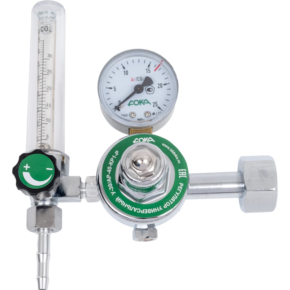 Изображение товара Газовый редуктор Дока У30 для аргона и углекислоты профессиональный