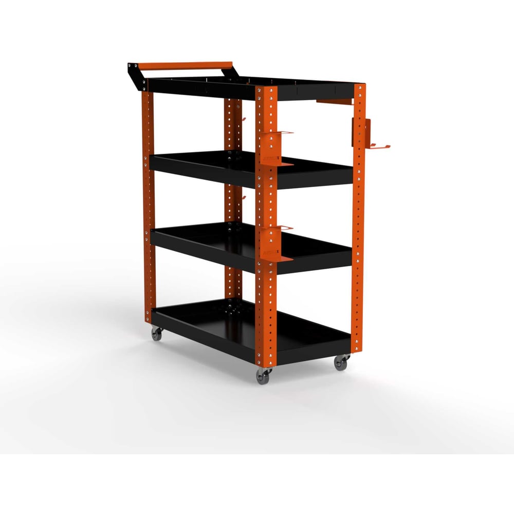 Изображение товара Тележка инструментальная ООО Металекс 700x450x950 4 полки оранжево-черная