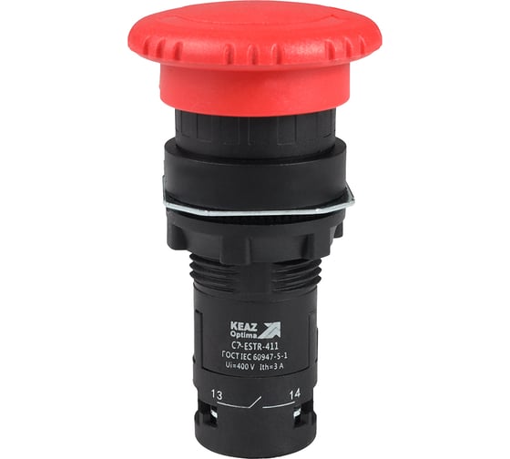 Изображение товара Кнопка аварийного останова КЭАЗ OptiSignal Compact D22 C7-ESTR-411 красная 1НО+1НЗ XB7ES545P -10шт 362131