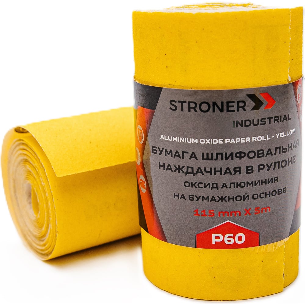 Изображение товара Шлифовальная бумага в рулоне STRONER 115 мм 5 м P60 2 шт