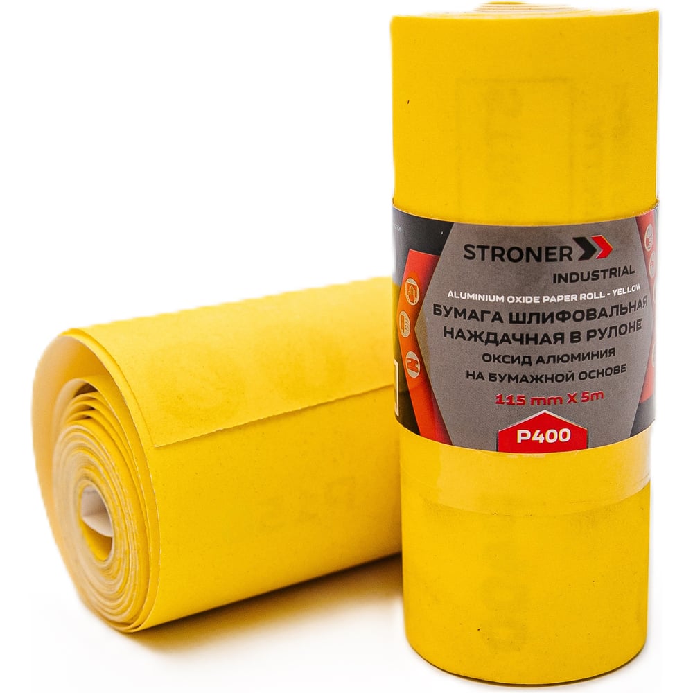 Изображение товара Бумага шлифовальная наждачная в рулоне STRONER 115 мм 5 м P400 2 шт