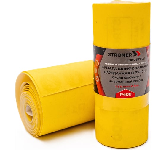 Изображение товара Бумага шлифовальная наждачная в рулоне STRONER 115 мм, 5 м, P400, 2 шт/уп wpi5400-1