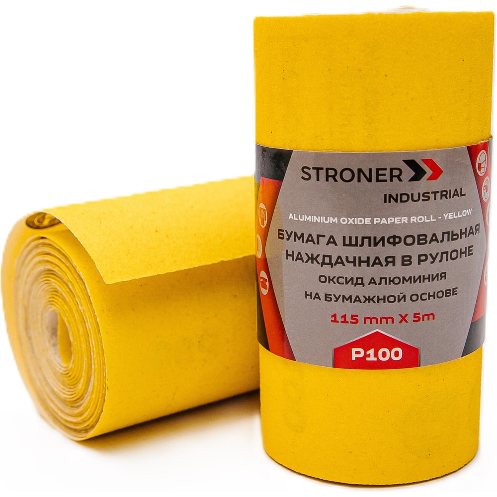 Изображение товара Бумага шлифовальная STRONER 115 мм, 5 м, P100, 2 шт/уп