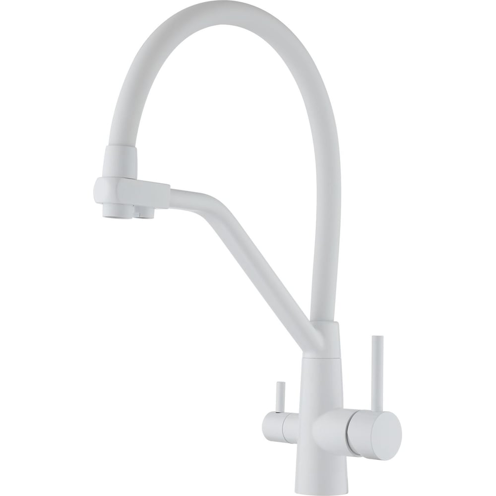 Изображение товара Смеситель для кухни под фильтр Fmark FS0662-W с двойным изливом и поворотным изливом