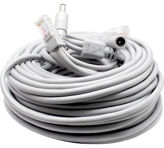 Изображение товара Патч-корд комбинированный с кабелем питания OXION 100 м, серый, OX-PCPS100M-GR