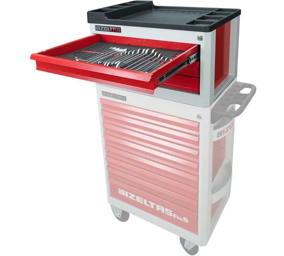 Изображение товара Ящик инструментальный металлический IZELTAS PRO 3 выдвижных ящика, пустой, красный 13000005279
