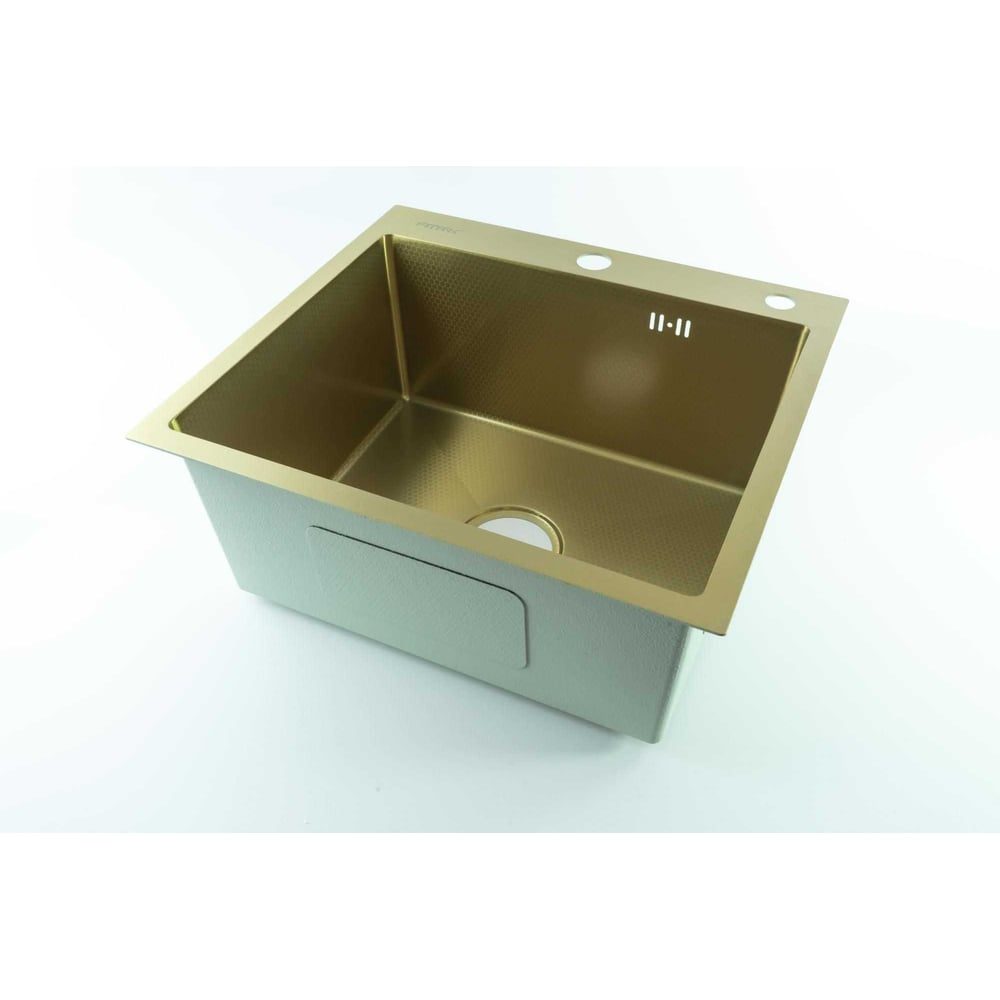 Изображение товара Кухонная мойка Fmark FSC5050C, квадратная, золото, нержавеющая сталь