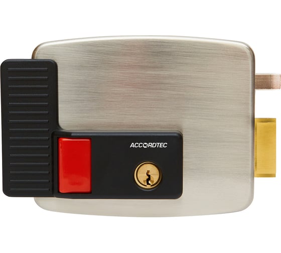 Изображение товара Электромеханический замок ACCORDTEC AT-EL101GF.4 внешний левый, цвет серый, комплектация: 5 ключей AT-15810