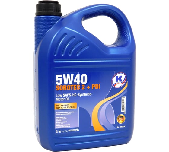 Изображение товара Масло моторное KUTTENKEULER Sorotec 2 +PDi 5W40, 5л 309224