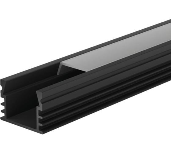Изображение товара Профиль WOLTA алюминиевый, накладной, черный, 16x12x2000мм, готовый комплект WAP-S-16/12/2000-B