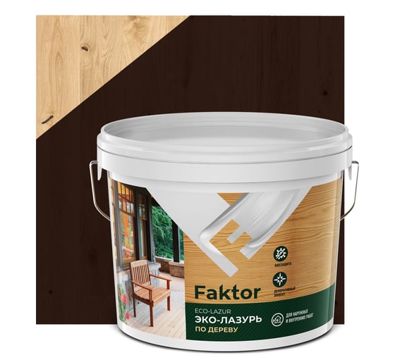 Изображение товара Эко-лазурь ЯРОСЛАВСКИЕ КРАСКИ FAKTOR для древесины палисандр, ведро 9 к О06866