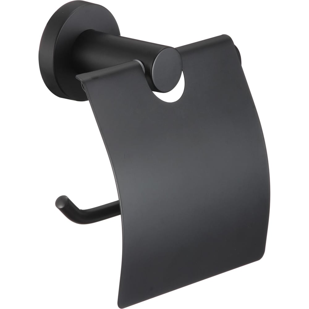 Изображение товара Держатель для туалетной бумаги с крышкой Savol S-005651H, нержавеющая сталь, черный матовый
