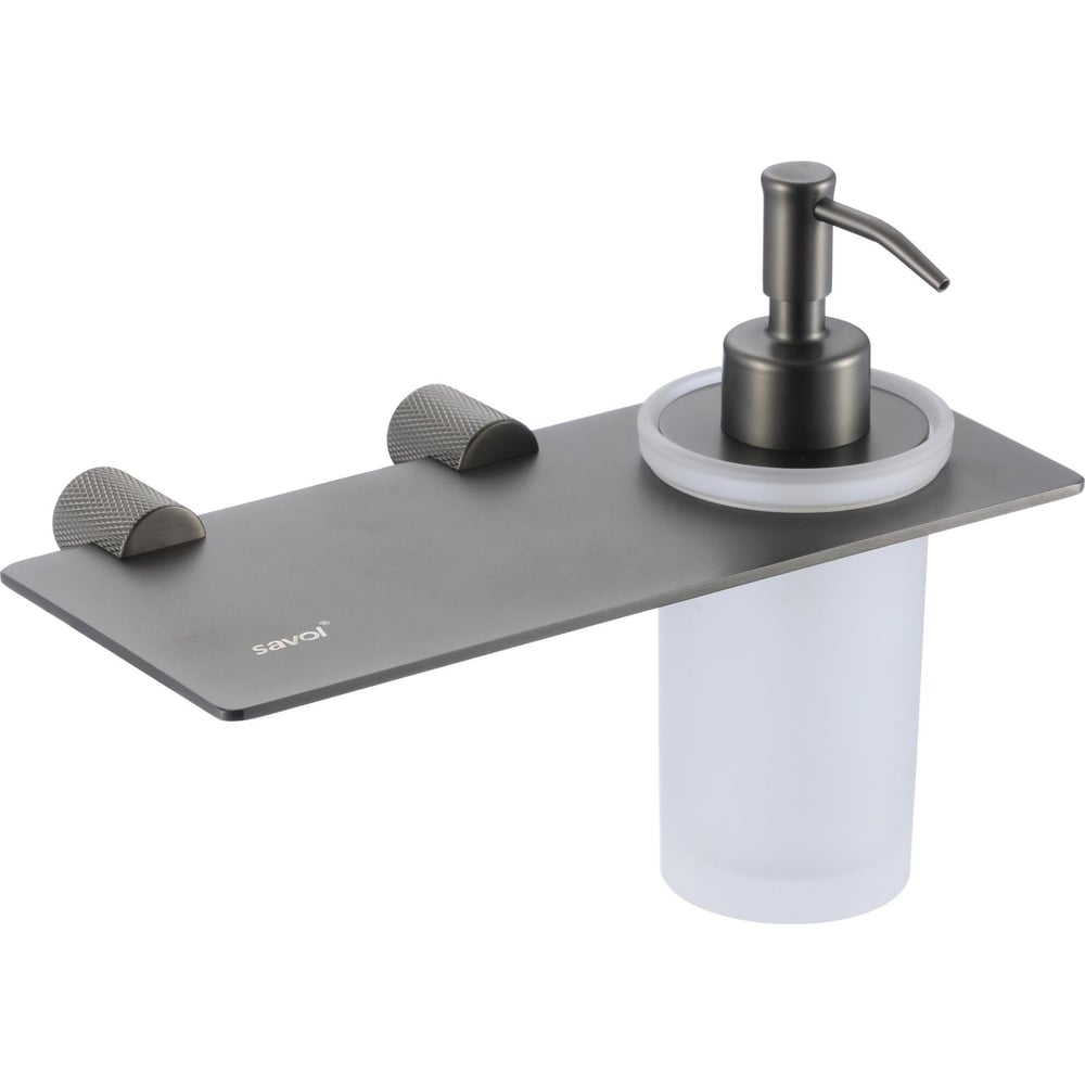 Изображение товара Дозатор жидкого мыла настенный Savol S-002131Q нержавейка стекло графит