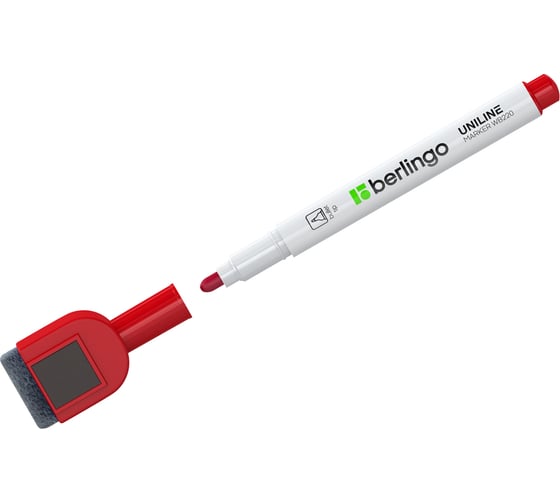 Изображение товара Маркер для белых досок BERLINGO на магните Uniline WB220 красный, пулевидный, 2 мм PM7212