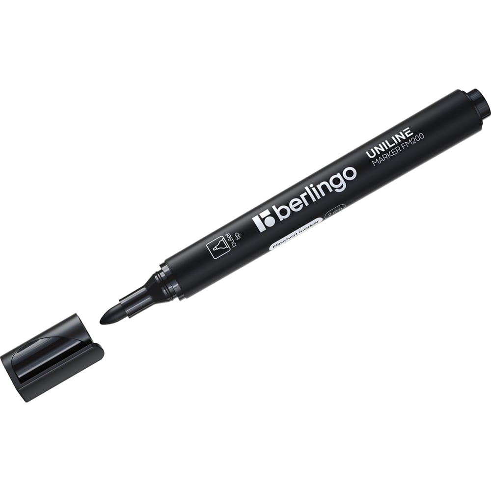 Изображение товара Маркер для флипчартов BERLINGO Uniline FM200 черный пулевидный 2 мм