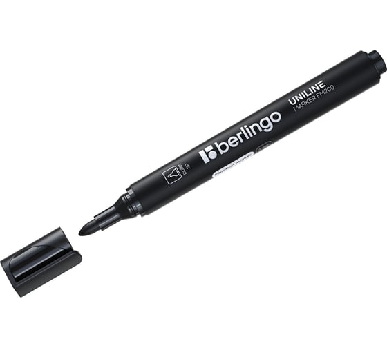 Изображение товара Маркер для флипчартов BERLINGO Uniline FM200 черный, пулевидный, 2 мм BMf_02201