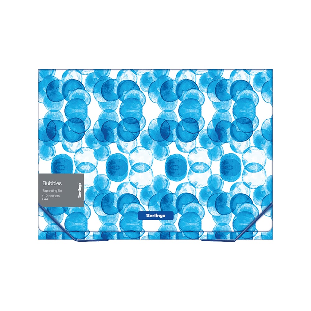 Папка BERLINGO Bubbles на резинке 12 отделений A4, 330x240x25 мм, 700 мкм с рисунком XF4_12601