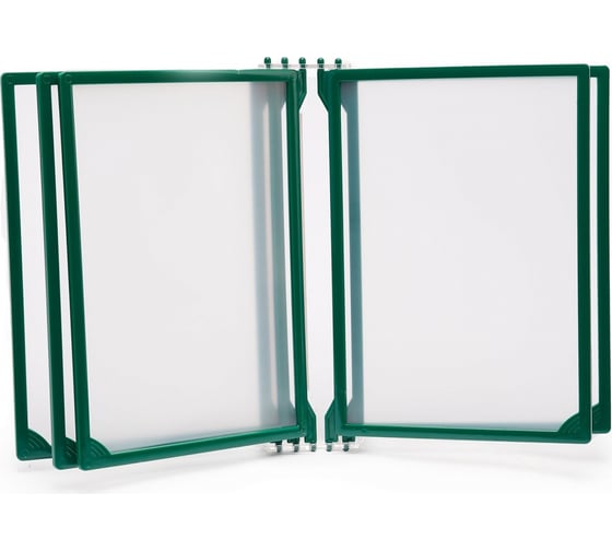 Изображение товара Настенная перекидная система Контур Лайн 5 отделений, А4, зеленая 08FB0332