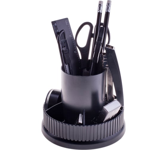 Изображение товара Настольный органайзер карусель OfficeSpace 12 предметов, вращающийся, черный SS155_3194/ 205593