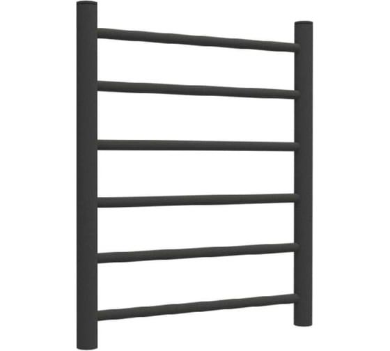 Изображение товара Полотенцесушитель стальной ТЕРМОДИЗАЙН T Steel, лесенка, W=500, H=600, 6 перекладин, 1/2в.р. черн.бархат TDTSt002BV