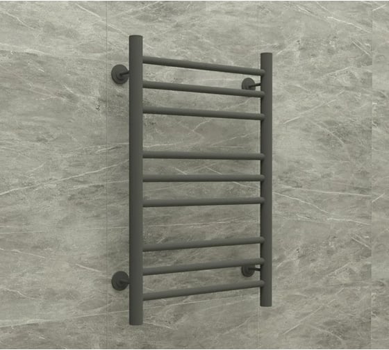 Изображение товара Полотенцесушитель стальной ТЕРМОДИЗАЙН V Steel, лесенка, W=500, H=800, 12 перекладин, 1/2в.р. черный бархат TDVSt003BV